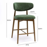 Zinea Performance Textured Velvet Counter Stool