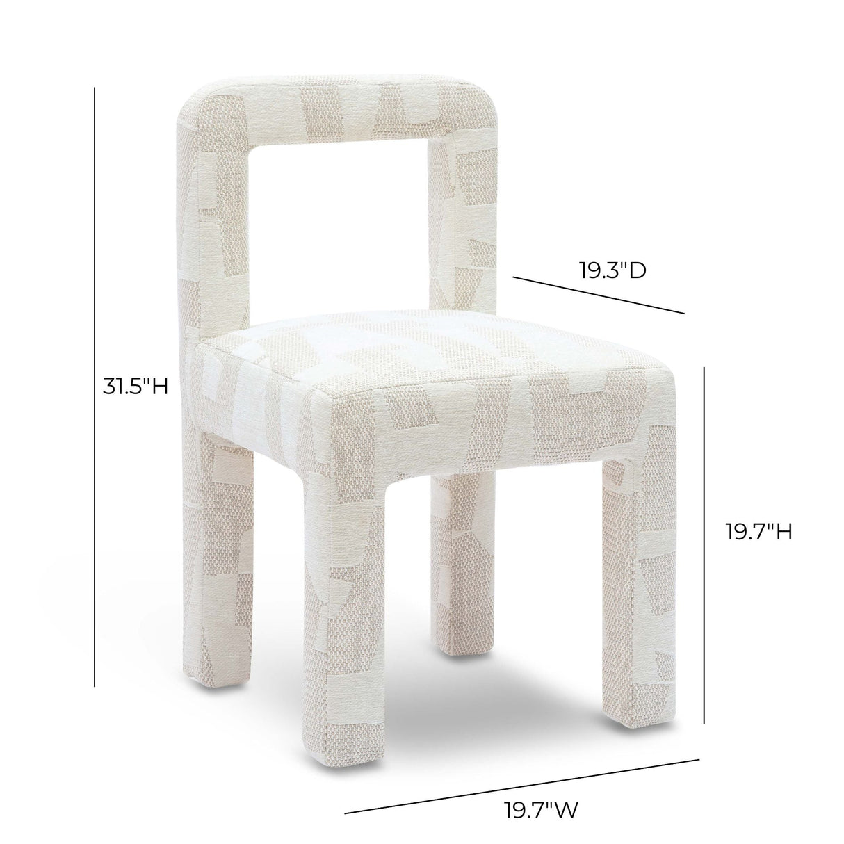 Hazel Cream Patterned Jacquard Dining Chair