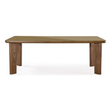 Oani  83" Walnut and Glass Rectangular Dining Table