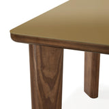 Oani  83" Walnut and Glass Rectangular Dining Table