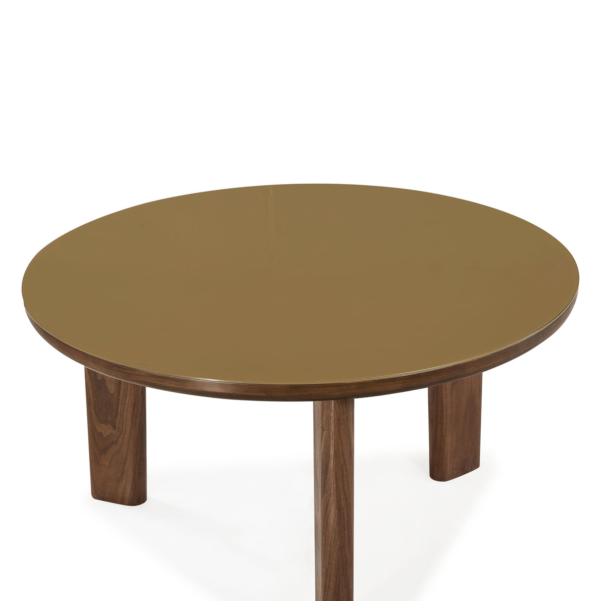 Oani 51" Walnut and Glass Round Dining Table
