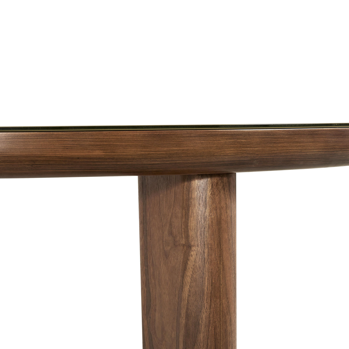 Oani 51" Walnut and Glass Round Dining Table