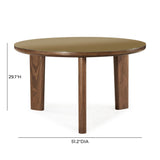 Oani 51" Walnut and Glass Round Dining Table
