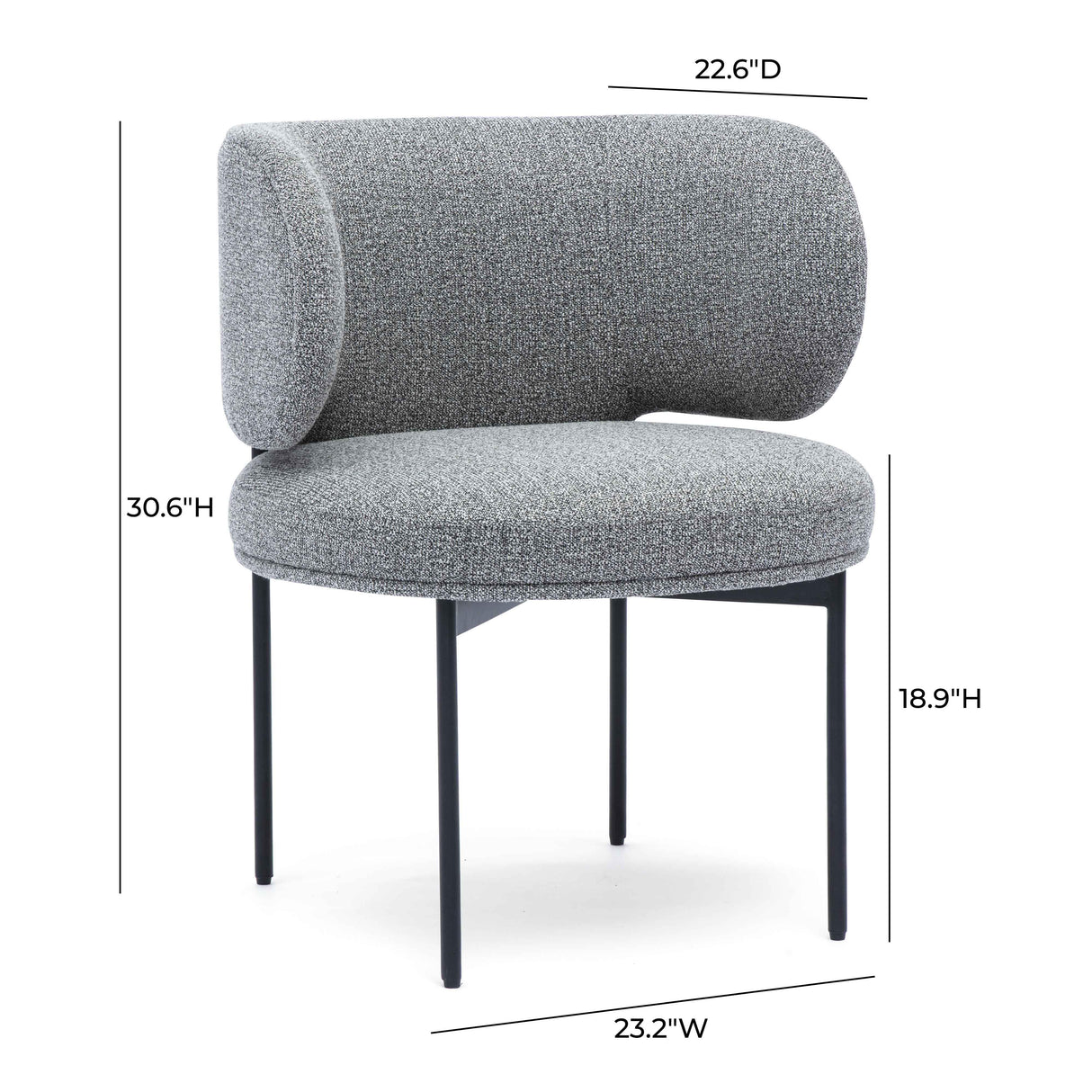 Maureen Speckled Grey Performance Boucle Dining Chair