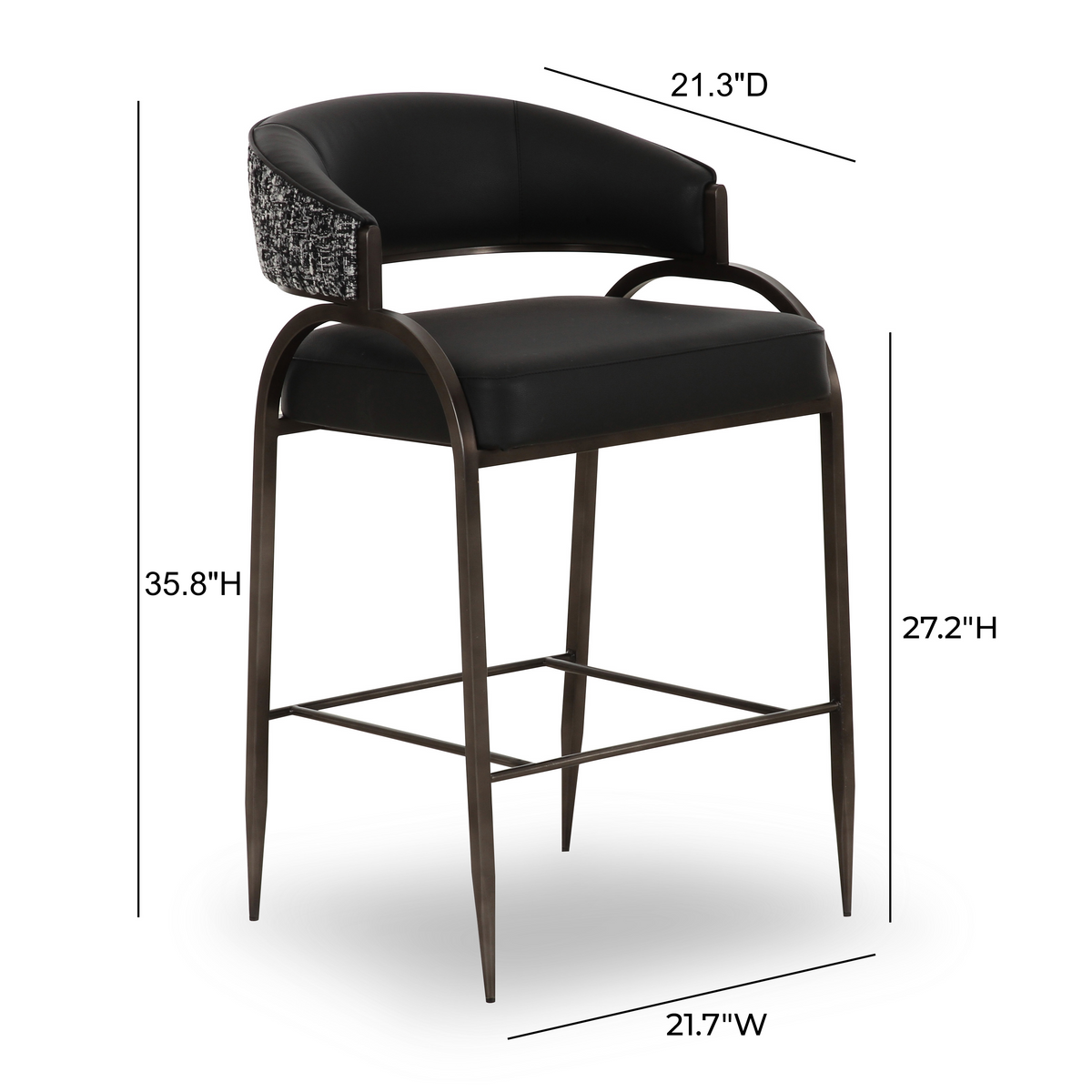 Tatum 2-Tone Performance Vegan Leather Counter Stool - View 14