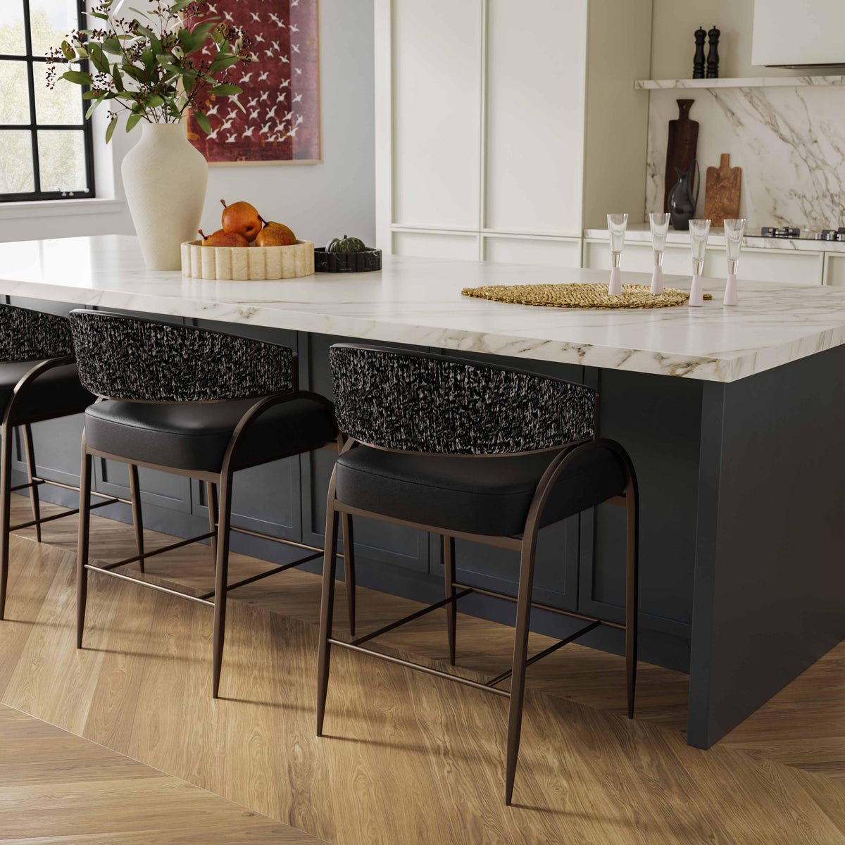 Tatum 2-Tone Performance Vegan Leather Counter Stool - View 10