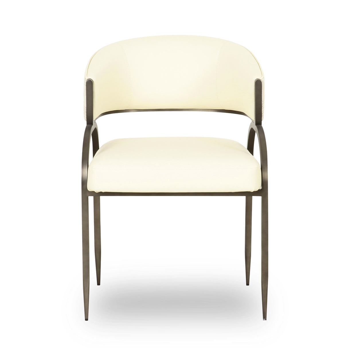 Tatum Cream Vegan Leather and 2-Tone Jacquard Dining Chair