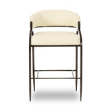 Tatum Cream 2-Tone Performance Vegan Leather and Jacquard Counter Stool - View 3