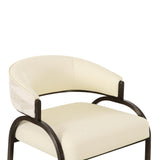 Tatum Cream 2-Tone Performance Vegan Leather and Jacquard Counter Stool - View 5