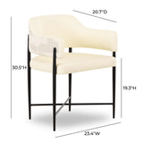 Sezanne Cream Vegan Leather and 2-Tone Jacquard Dining Chair