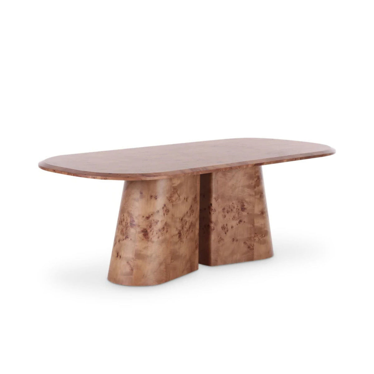 Gladyss 87" Burl Oval Dining Table - View 1