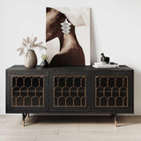 Gatsby 66" Black Acacia Wood Buffet