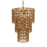 Nirsa Brass Chain Link 3-Tier Chandelier