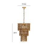 Nirsa Brass Chain Link 3-Tier Chandelier