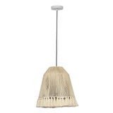Helen White Cotton Tasseled Pendant Lamp