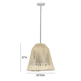 Helen White Cotton Tasseled Pendant Lamp