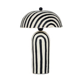 Maiori Striped Papier Mache Table Lamp front view on white background