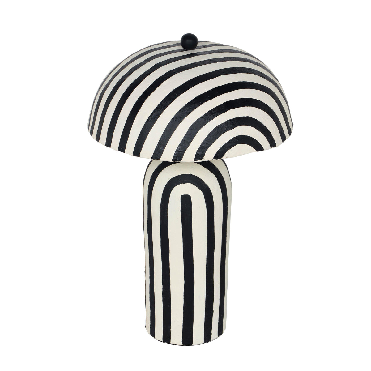 Close-up of domed lampshade and orb finial on Maiori table lamp