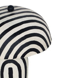 Textured paper mache finish and painted stripes on Maiori accent lamp