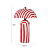 Maiori Black Striped Papier Mache Table Lamp