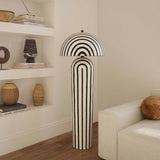 Maiori Black Striped Papier Mache Floor Lamp