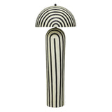 Maiori Black Striped Papier Mache Floor Lamp