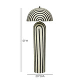 Maiori Black Striped Papier Mache Floor Lamp