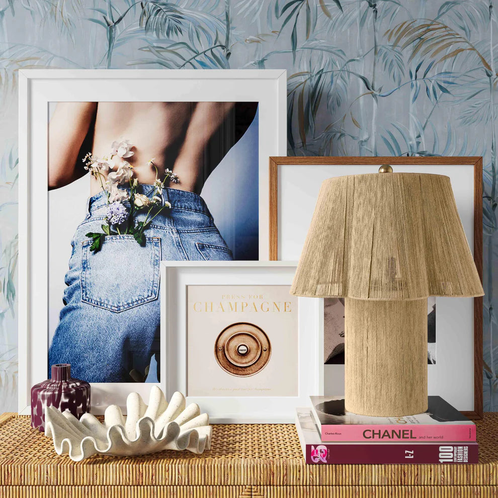 Corrine Beige Linen Table Lamp