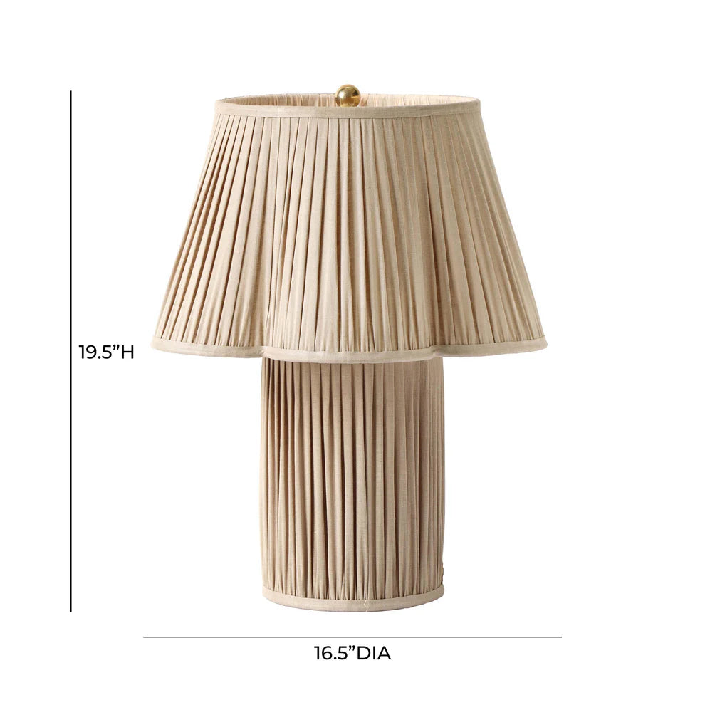 Corrine Beige Linen Table Lamp dimensions