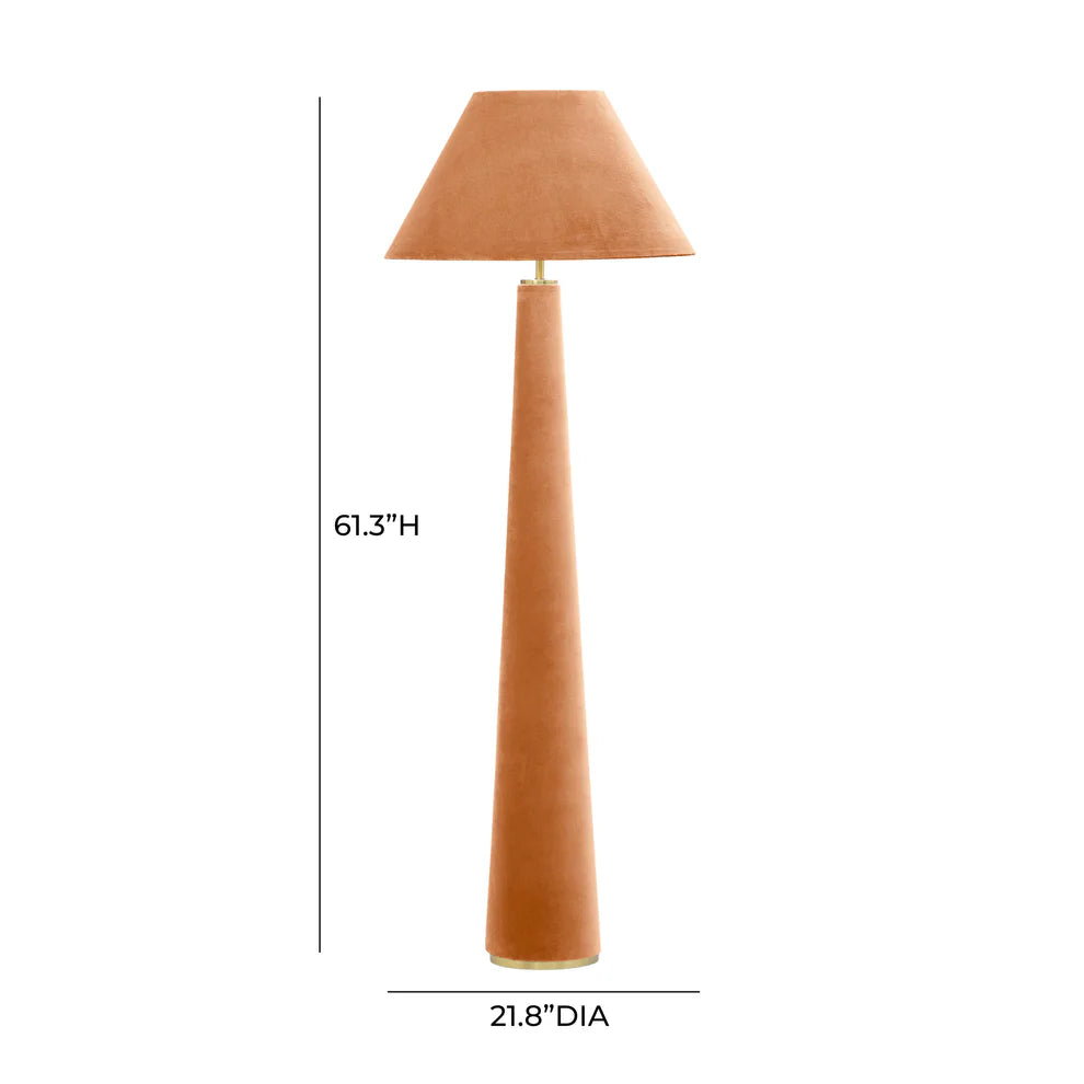 Graham Terracotta Velvet Floor Lamp dimensions