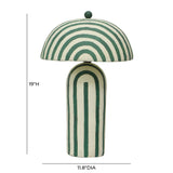 Maiori Black Striped Papier Mache Table Lamp