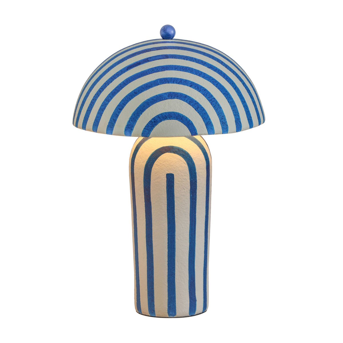 Detailed surface view of organic paper mache texture on Maiori lamp shade