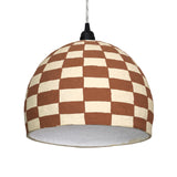 Taurus White and Terracotta Cotton Mache Pendant Lamp - View 1