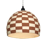 Taurus White and Terracotta Cotton Mache Pendant Lamp - View 3