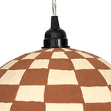 Taurus White and Terracotta Cotton Mache Pendant Lamp - View 5