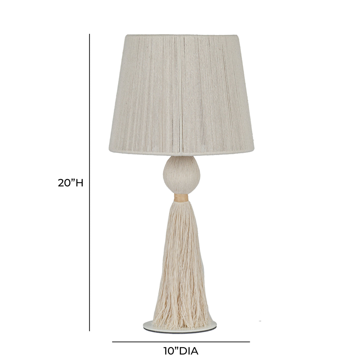 Samba White Cotton Table Lamp - View 6