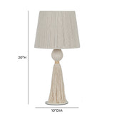 Samba White Cotton Table Lamp - View 6