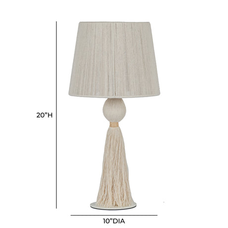 Samba White Cotton Table Lamp - View 6