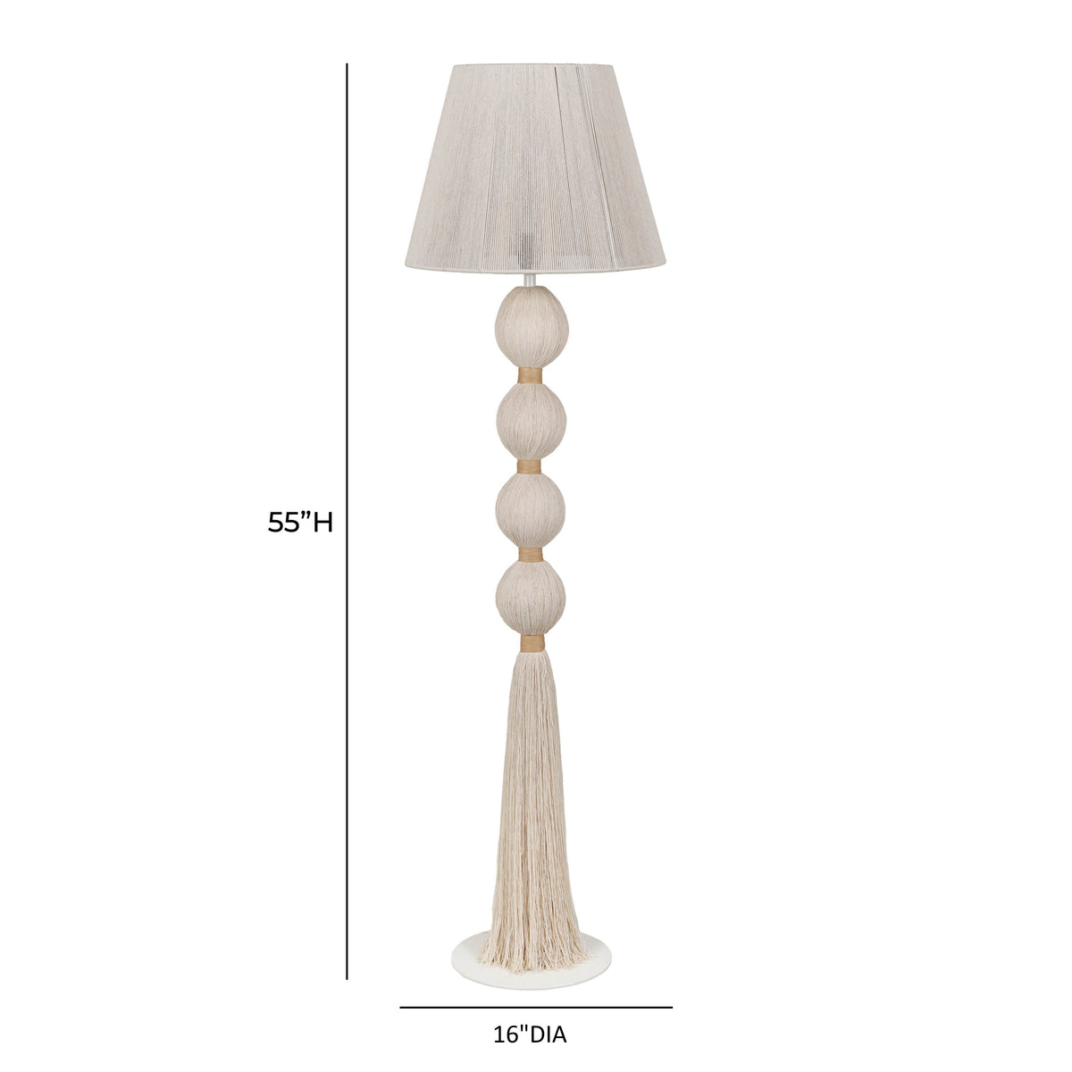 Samba White Cotton Floor Lamp - View 6