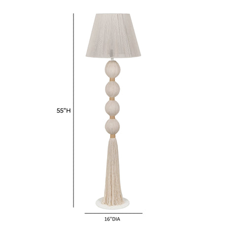 Samba White Cotton Floor Lamp - View 6