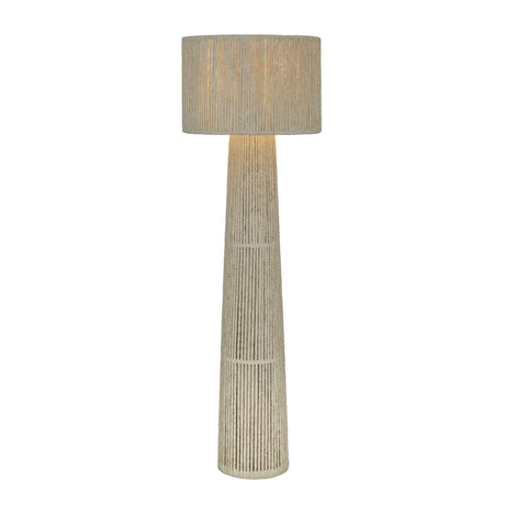 Tapered Natural Chenille Fiber Floor Lamp - View 3