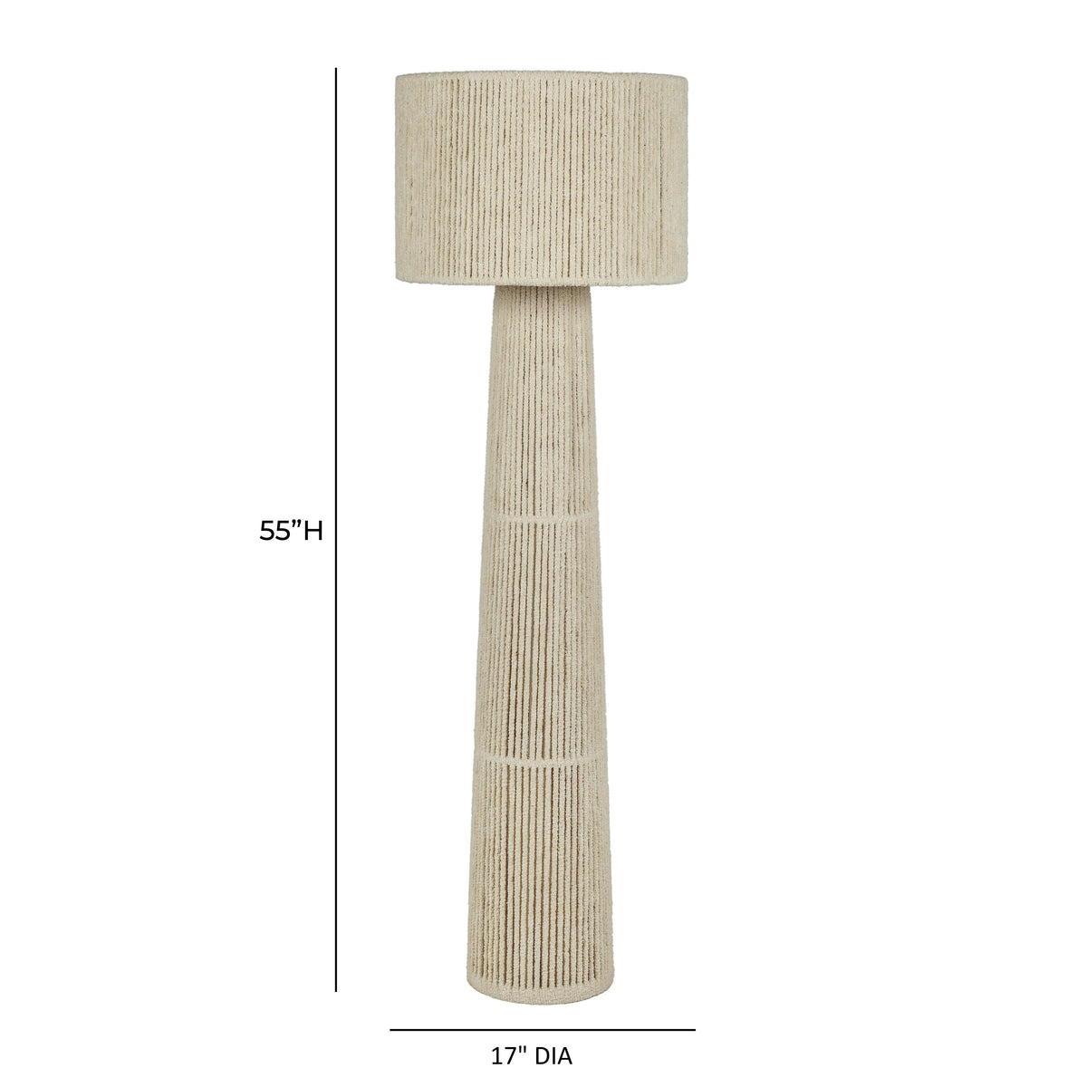 Tapered Natural Chenille Fiber Floor Lamp - View 6