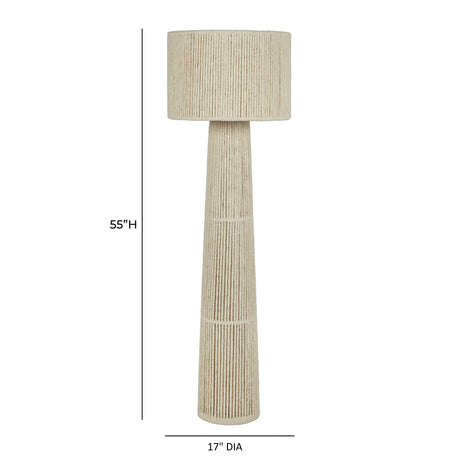 Tapered Natural Chenille Fiber Floor Lamp - View 6
