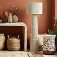 Tapered Natural Chenille Fiber Floor Lamp - View 1