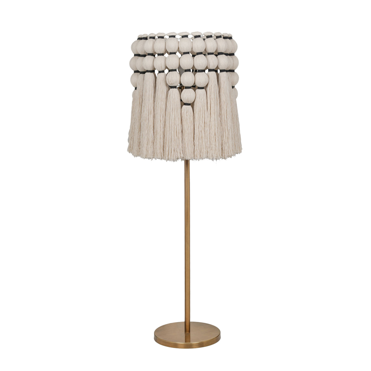 Tutu Cream Cotton Tasseled Floor Lamp - View 1