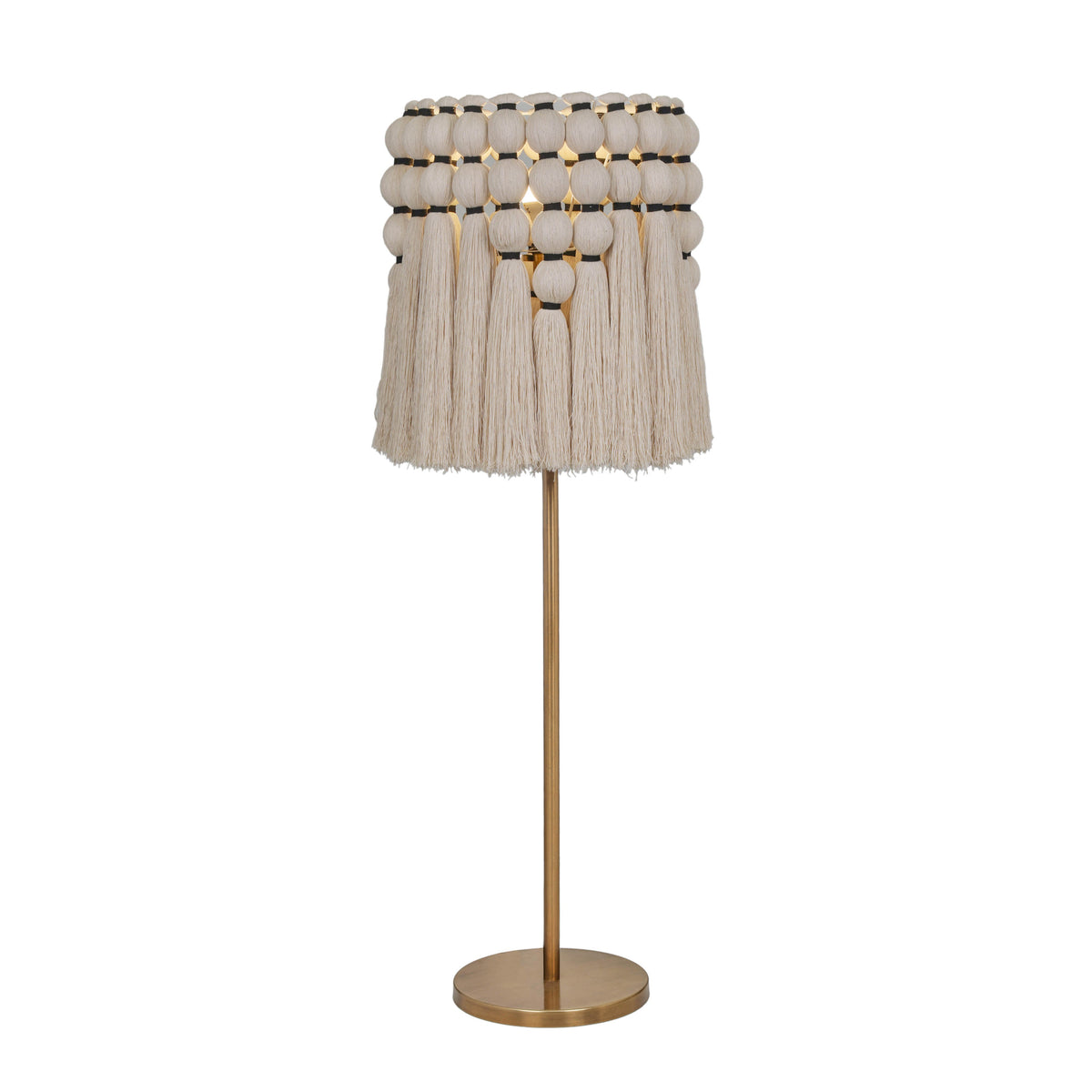 Tutu Cream Cotton Tasseled Floor Lamp - View 3
