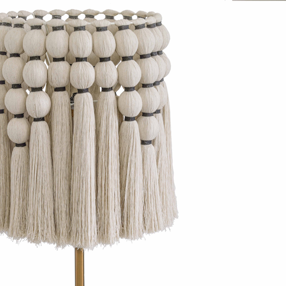 Tutu Cream Cotton Tasseled Floor Lamp - View 4