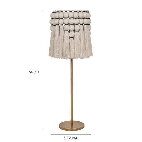 Tutu Cream Cotton Tasseled Floor Lamp - View 6