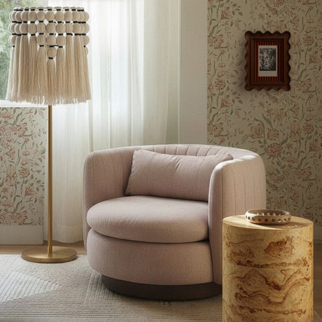 Tutu Cream Cotton Tasseled Floor Lamp - View 2