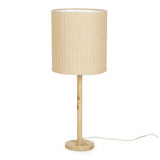 Lamia Natural Burl and Raffia Contract-Grade Table Lamp - View 3